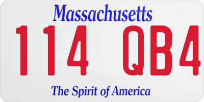MA license plate 114QB4