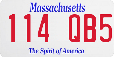 MA license plate 114QB5