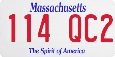 MA license plate 114QC2