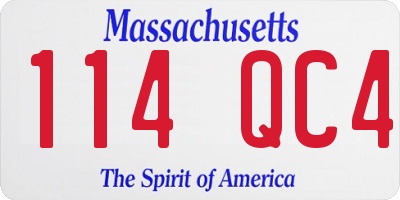 MA license plate 114QC4