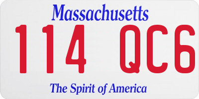 MA license plate 114QC6