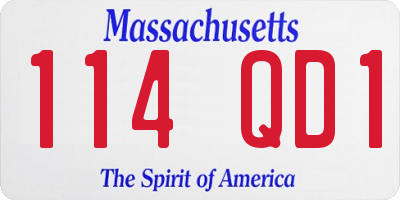 MA license plate 114QD1