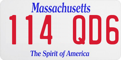 MA license plate 114QD6