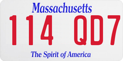 MA license plate 114QD7