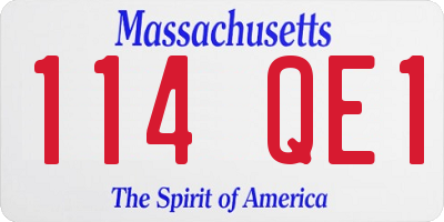 MA license plate 114QE1