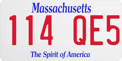 MA license plate 114QE5