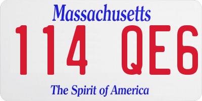 MA license plate 114QE6