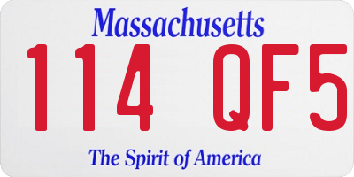 MA license plate 114QF5