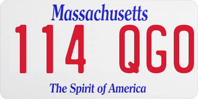 MA license plate 114QG0