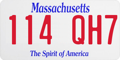 MA license plate 114QH7