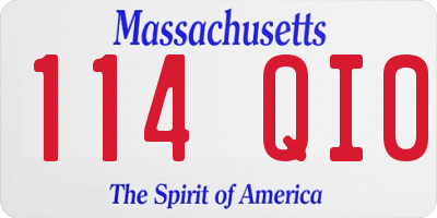 MA license plate 114QI0