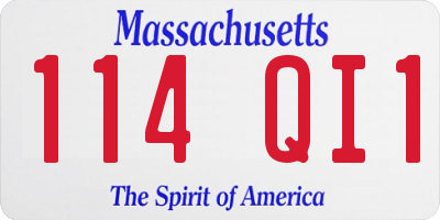 MA license plate 114QI1