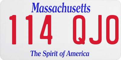 MA license plate 114QJ0