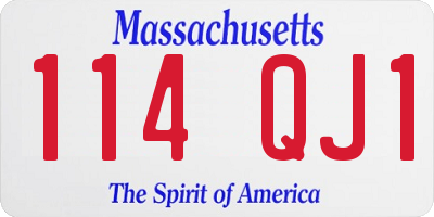MA license plate 114QJ1
