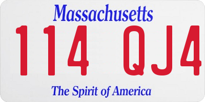 MA license plate 114QJ4