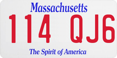 MA license plate 114QJ6