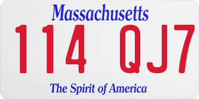 MA license plate 114QJ7