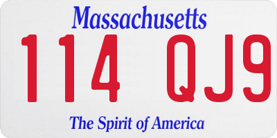 MA license plate 114QJ9