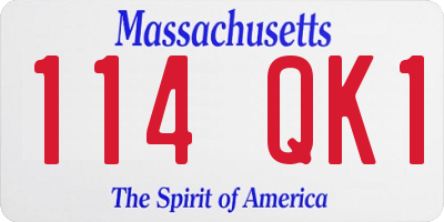 MA license plate 114QK1
