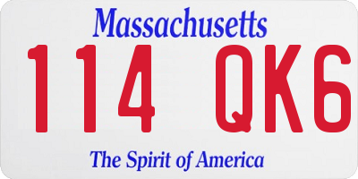 MA license plate 114QK6