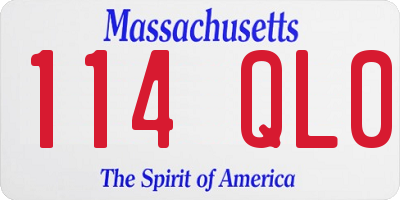 MA license plate 114QL0