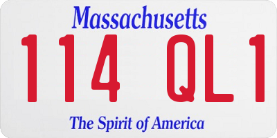 MA license plate 114QL1