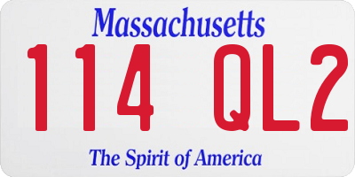 MA license plate 114QL2