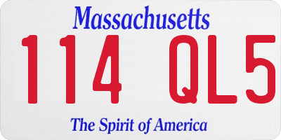 MA license plate 114QL5