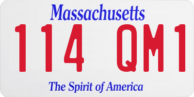 MA license plate 114QM1