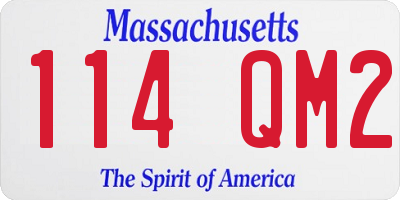 MA license plate 114QM2