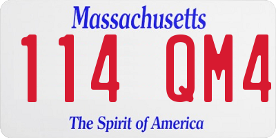 MA license plate 114QM4