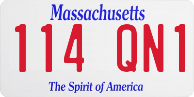 MA license plate 114QN1