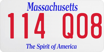MA license plate 114QO8