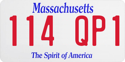 MA license plate 114QP1