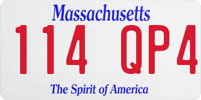 MA license plate 114QP4