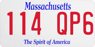 MA license plate 114QP6