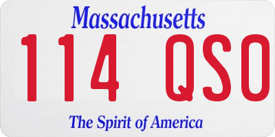 MA license plate 114QS0