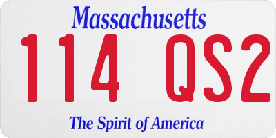MA license plate 114QS2