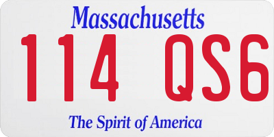 MA license plate 114QS6