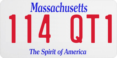 MA license plate 114QT1