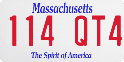 MA license plate 114QT4