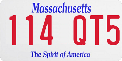 MA license plate 114QT5