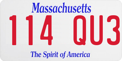 MA license plate 114QU3