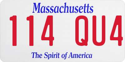MA license plate 114QU4