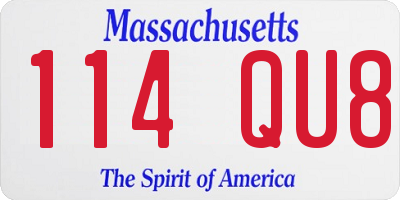 MA license plate 114QU8