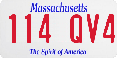 MA license plate 114QV4