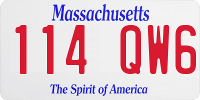 MA license plate 114QW6