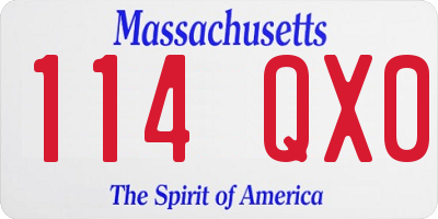 MA license plate 114QX0