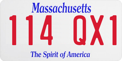 MA license plate 114QX1