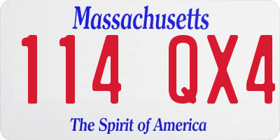 MA license plate 114QX4